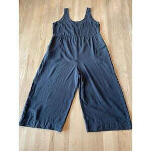 Patagonia Gorpcore Loungewear Leisure Linen Wide Leg Romper Women's XL Black